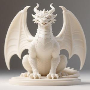 042 Menacing Fairytale Dragon in Ivory
