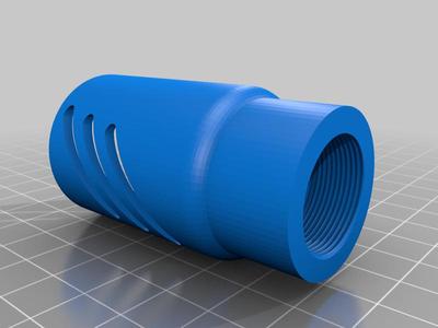 Small muzzle brake for paintball barrels