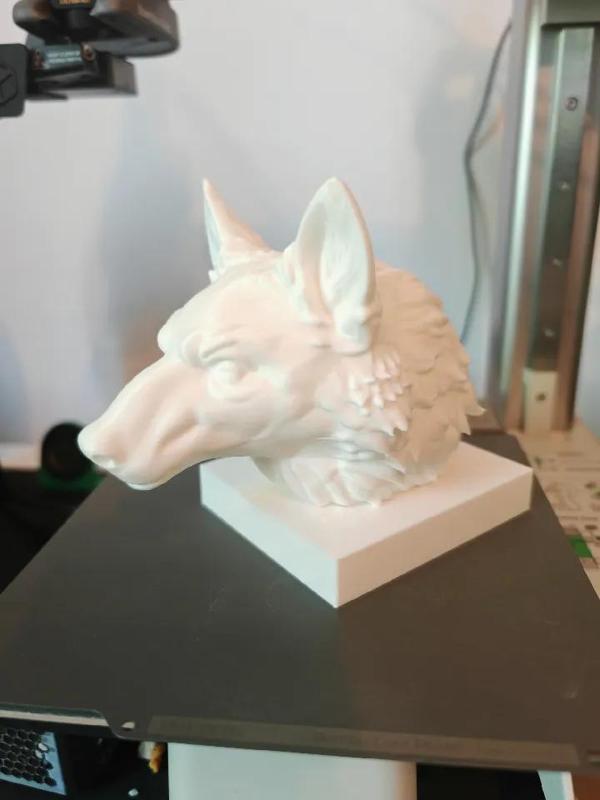 Wolf Head Bronze Statue   