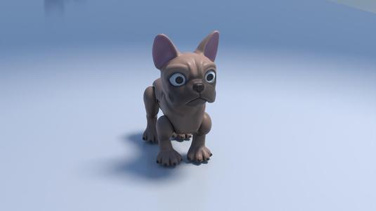 french bulldog, flexi articulated