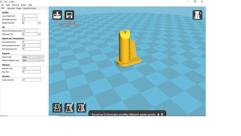 Anycubic Predator extruder lower filament guide