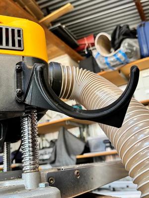 DeWalt Thicknesser DW735-XE bracket to support 4" Dust Collector Hose   