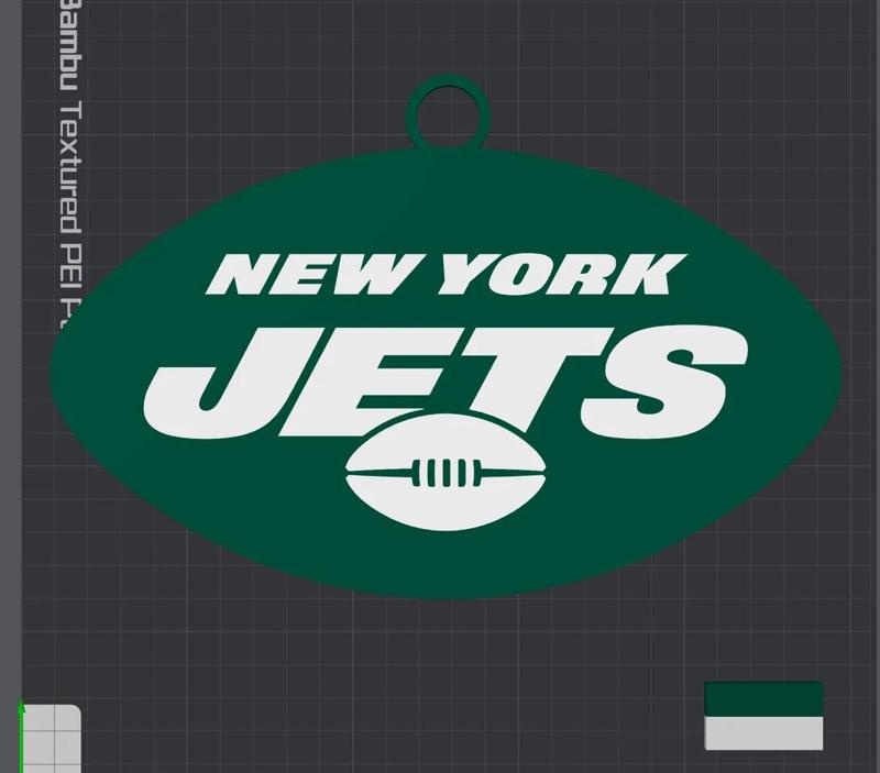 New York Jets Retro Oversized Necklace Logo   