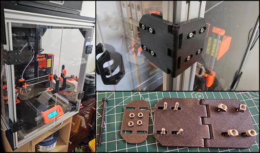 Smooth Door Hinge (V-slot, M3 screws, plexiglass, plexi, regulated)   