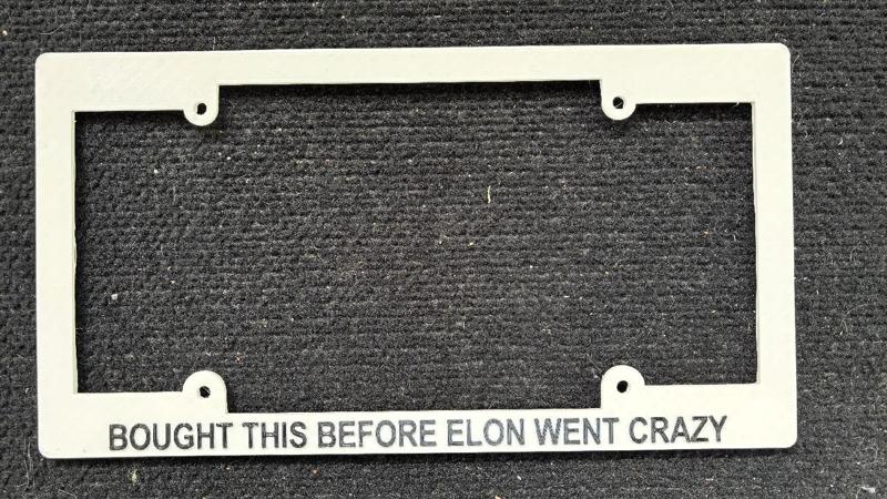 Tesla License Plate Frame - Before Elon Went Crazy   