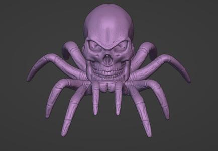 Skull Spider sculpture for 3d printing