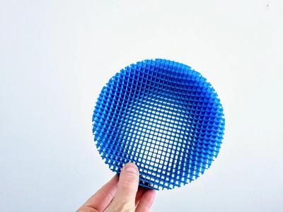 Grid Key or Coins Dish Tray Round   