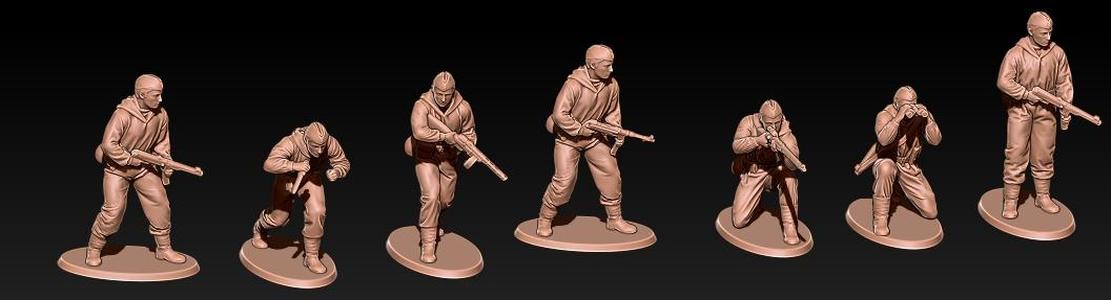 ww2 soviet recon team in pilotka