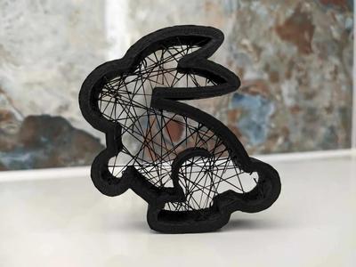 Easter bunny string art inspired sculpture   