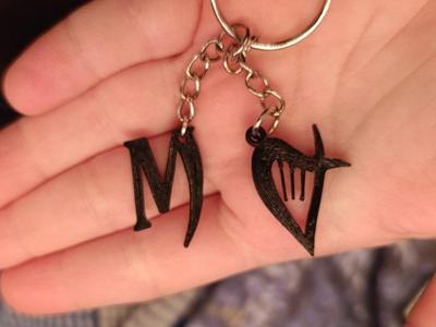 Letter M earrings/keychain