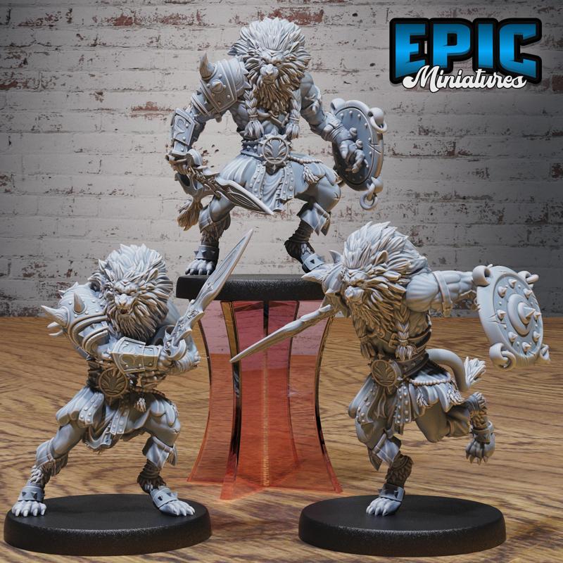 Nemean Lion Folk Set / Ancient Greek Warrior / Roman Myth Fighter / Wild Animal Hero / Evil Creature / Southern Predator / Utopian Beast / Feline Cat Monster / Mythology Encounter