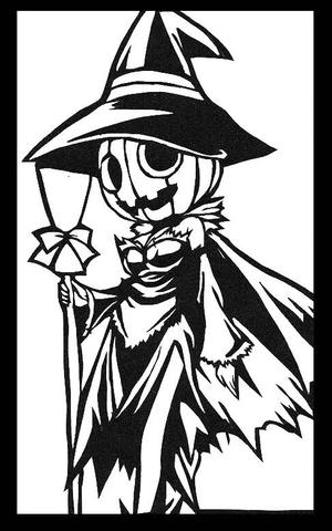 Pumkin Witch stencil