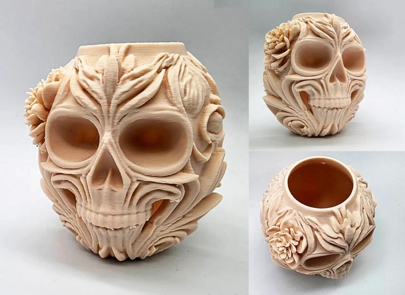 Floral Skull Vase   