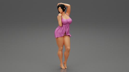 Sexy Woman in Nightdress Posing