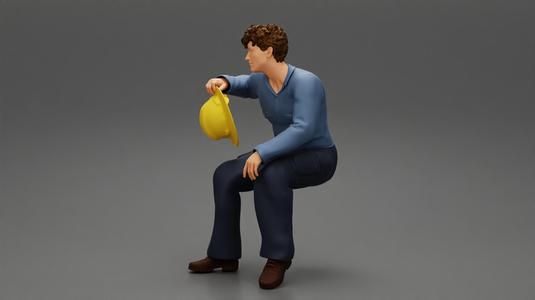 Industrial worker relaxing