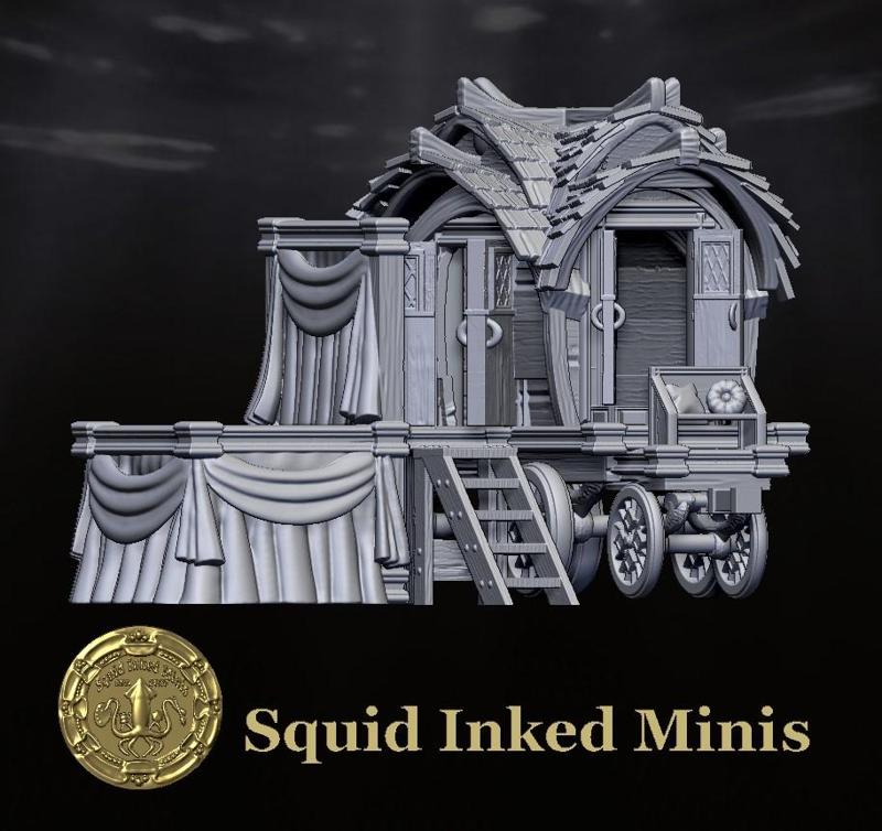 Traveling Caravan Wagon w/ Stage