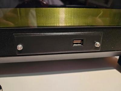Core One USB stick mount inside the display mount holes   