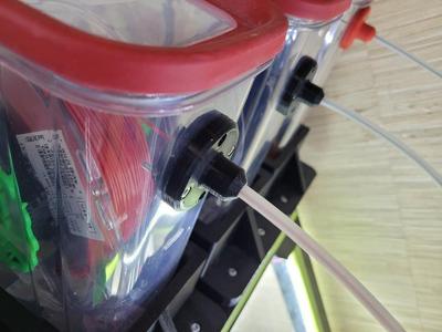 NEW VERSION: Push-Fit Tube Holders For 6mm Outer Diameter Tubing and Anti-Seizing Filament Guide for Filament in Individual-Spool Dry Boxes