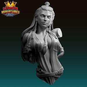 Varya bust barbarian warrior presupported 75mm