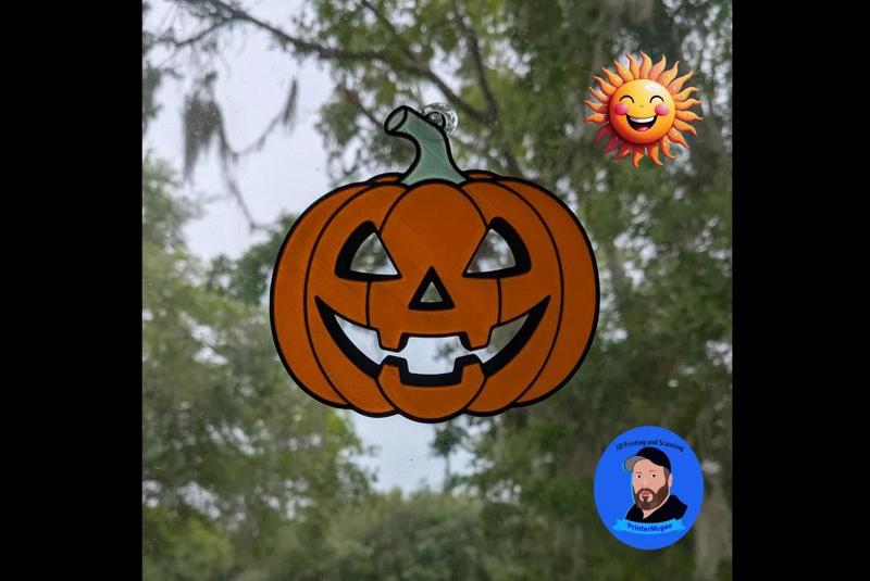 Jack-o-lantern Sun Catcher Halloween window hanger   