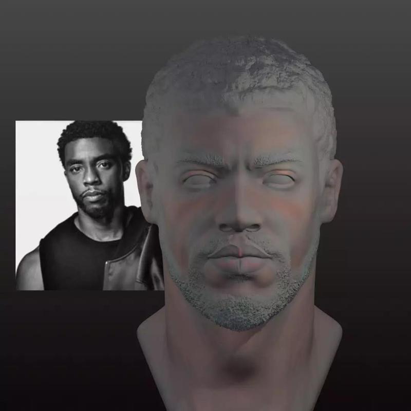 Chadwick Boseman 3D Head Bust  Black Panther