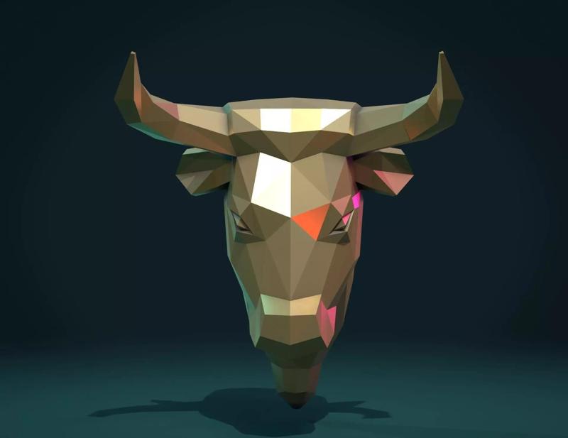 Bull  Head low Poly