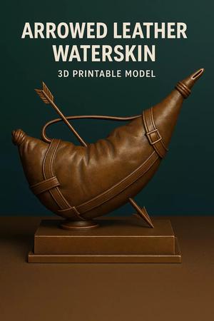 Arrowed Leather Waterskin Symbol of Abbas ibn Ali Tabletop Decor