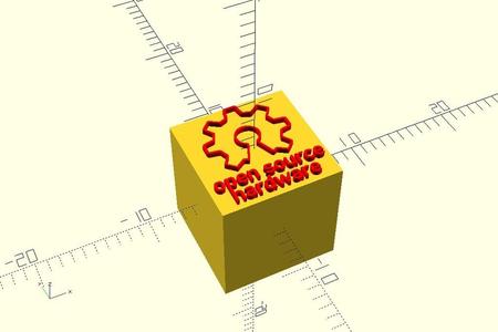Open Source Hardware logo module for OpenSCAD