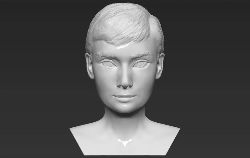 Audrey Hepburn bust 3D printing ready stl obj formats
