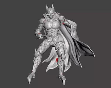 Batwomen 3d model with base for 3d print