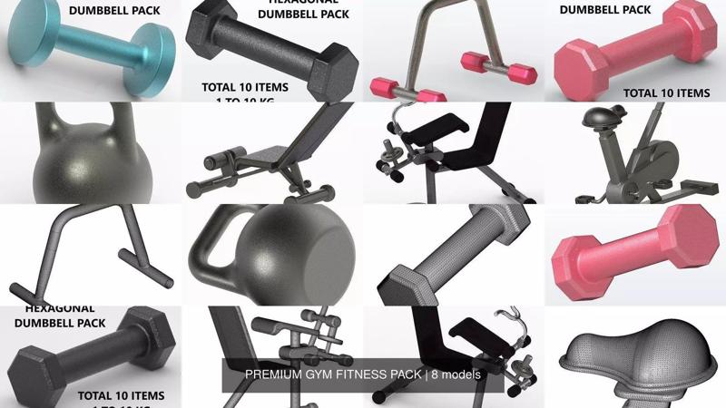 PREMIUM GYM FITNESS PACK 3D Model Collection