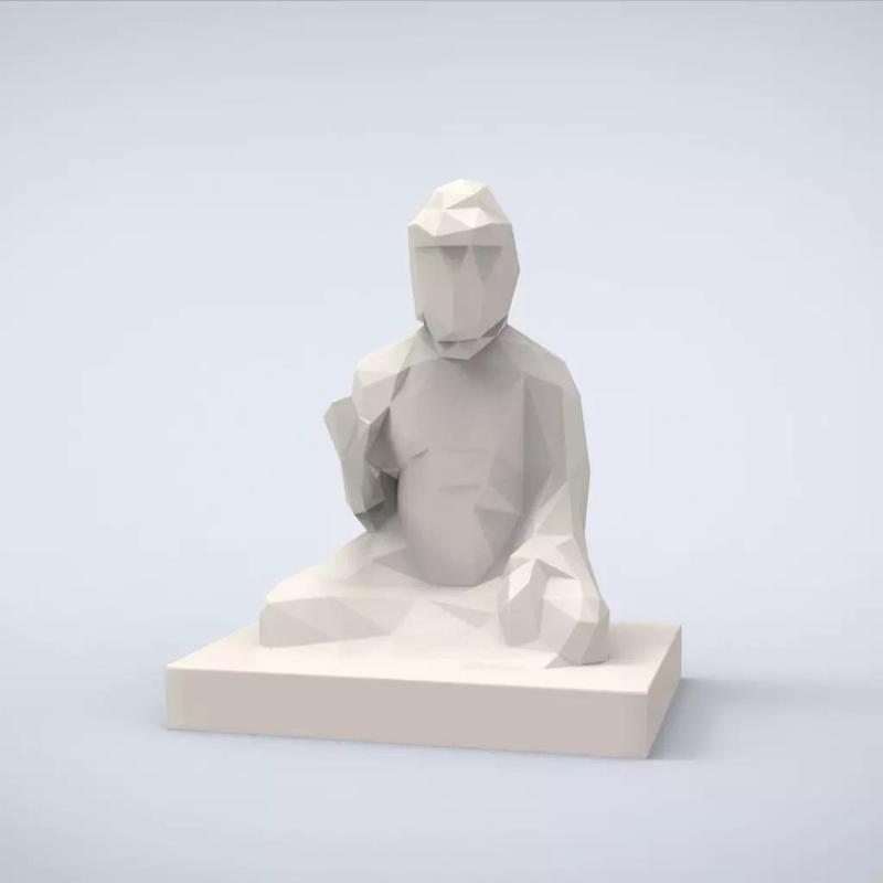 Printable Amida Buddha Lowpoly Style