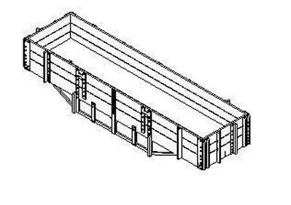 WDLR D type open wagon, type2 (60cm gauge) 1/87 scale