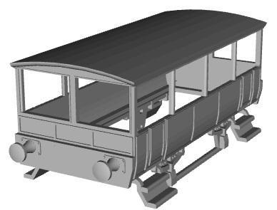 WCPR Small Drewry Railcar Original Open Sided Trailer 1/87 scale