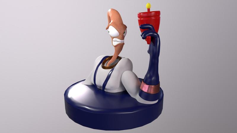 Earthworm Jim Fan Art Bust
