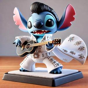 Stitch as Elvis Presley with Guitar Table Figure
