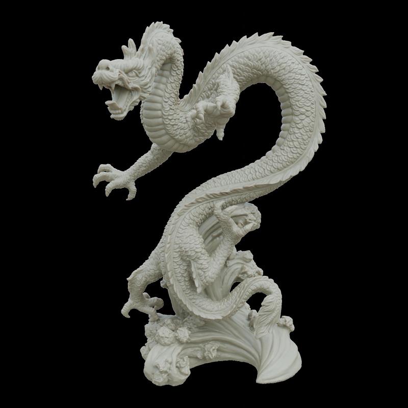 Chinese Dragon Sculpture – 3D Printable Oriental Mythical Creature Statue STL Model