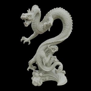 Chinese Dragon Sculpture – 3D Printable Oriental Mythical Creature Statue STL Model