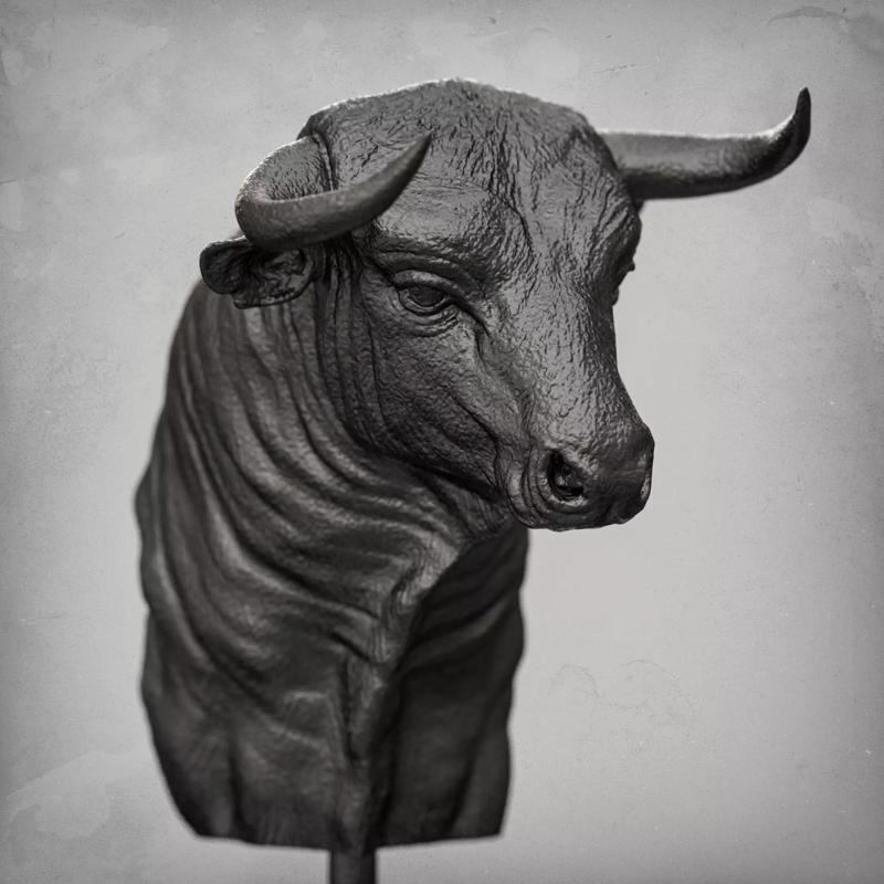 Spanish Fighting Bull Bust