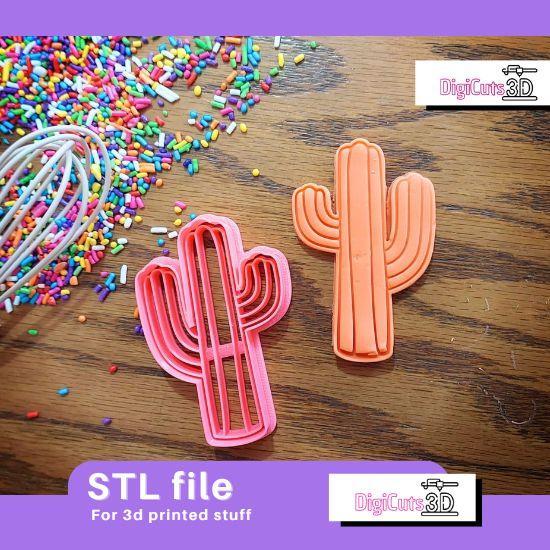Striped Cactus COOKIE CUTTER - Cowboy COOKIE CUTTER STL FILE
