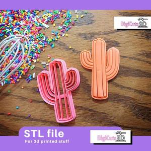 Striped Cactus COOKIE CUTTER - Cowboy COOKIE CUTTER STL FILE
