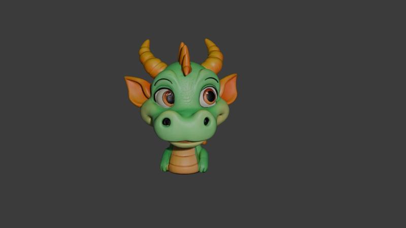 Dragon Head Cartoon Style