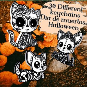 Pack of 30 Skeleton Keychains 🐾 Day of the Dead & Halloween