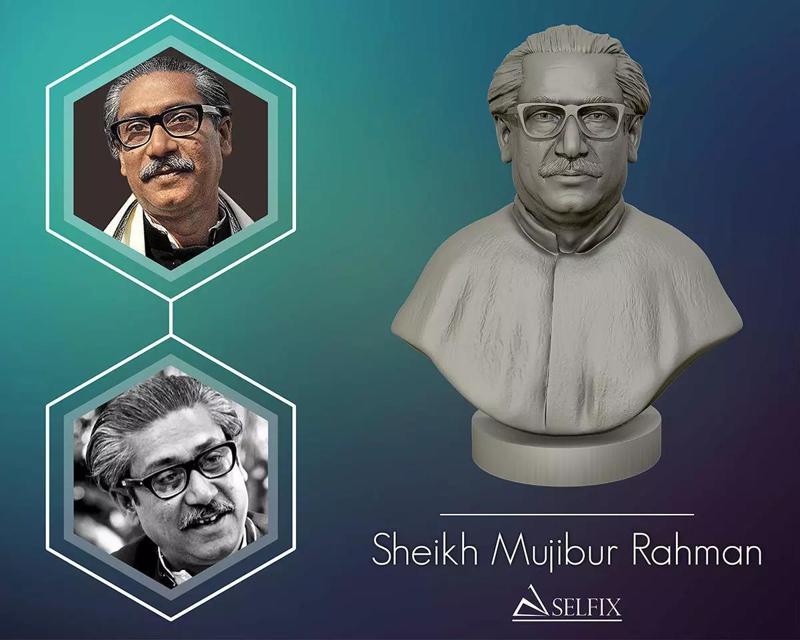 Sheikh Mujibur Rahman 3D Portrait Sculpture