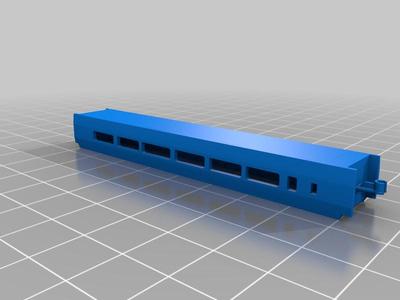 TGV Sud-Est Trailers R1 to R8 in HO scale and 3D printed by TerranRailways