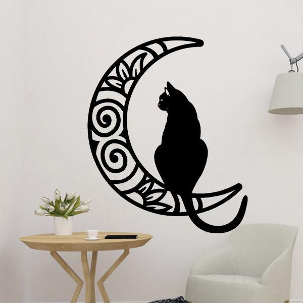 Cat With Moon 2D Decor