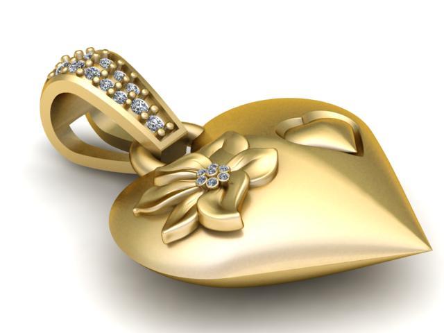 HEART DIAMOND PENDANT 3D PRINTABLE MODLE