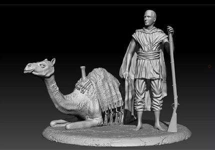 Russian writer poet Nikolai Gumilev and Camel