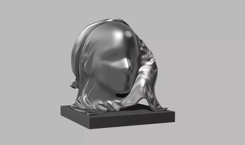 Concept fabric face sculpture