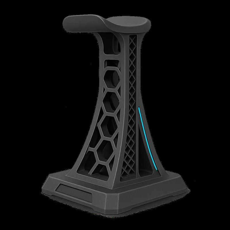 Honeycomb Headphone Stand - sturdy, minimalist desktop holder (3D-printable STL).